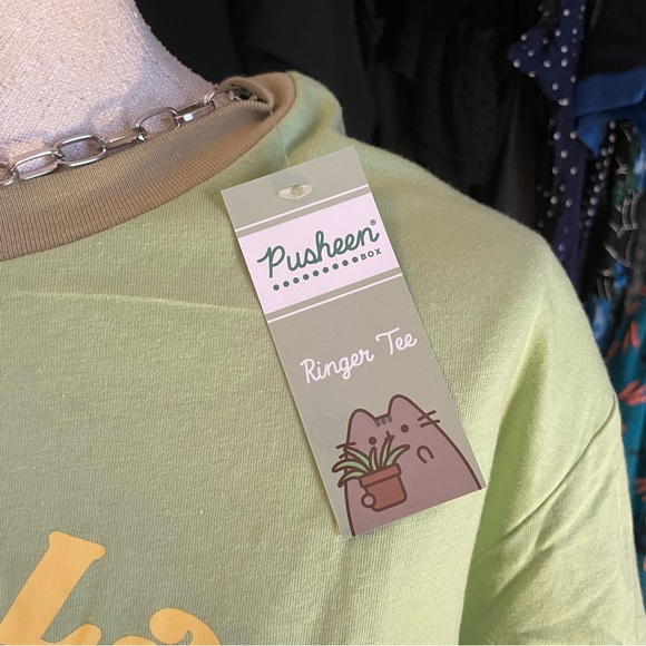 Pusheen Maybe Later Ringer Tee NWT - Picture 2 of 6